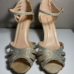 Gold Sparkly Strappy Heels